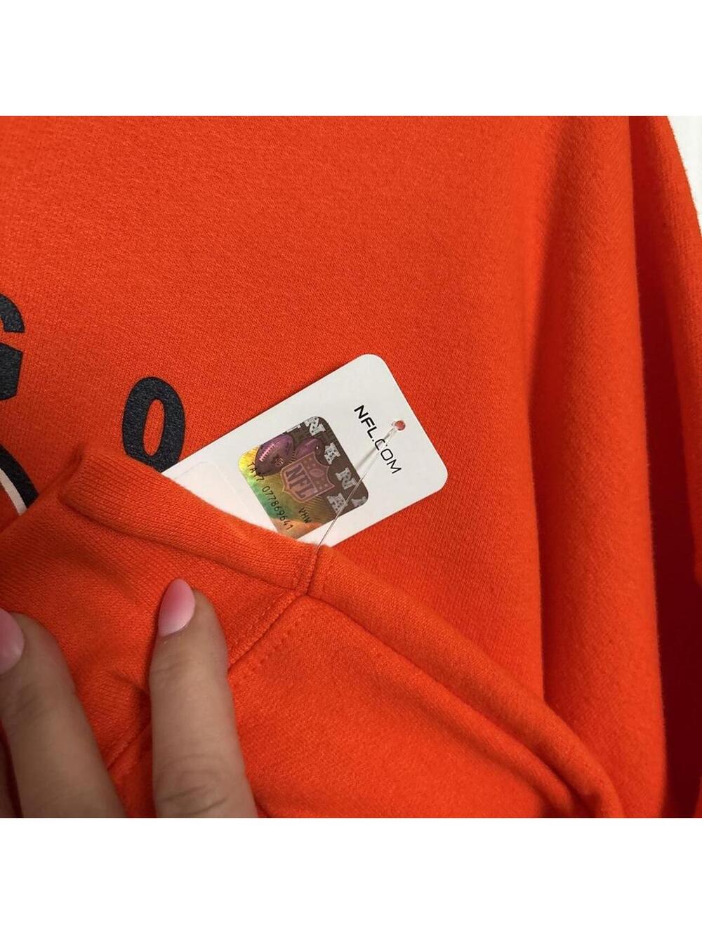 NFL CSA Chicago Bears Hoodie Mens XL Orange Pullover Sweatshirt NWT Retro Y2K - Picture 4 of 4